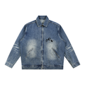 Vintage Wash Zip Up Denim Jacket