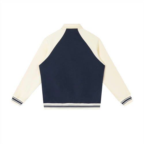 Contrast Raglan Sleeve Baseball Jacket