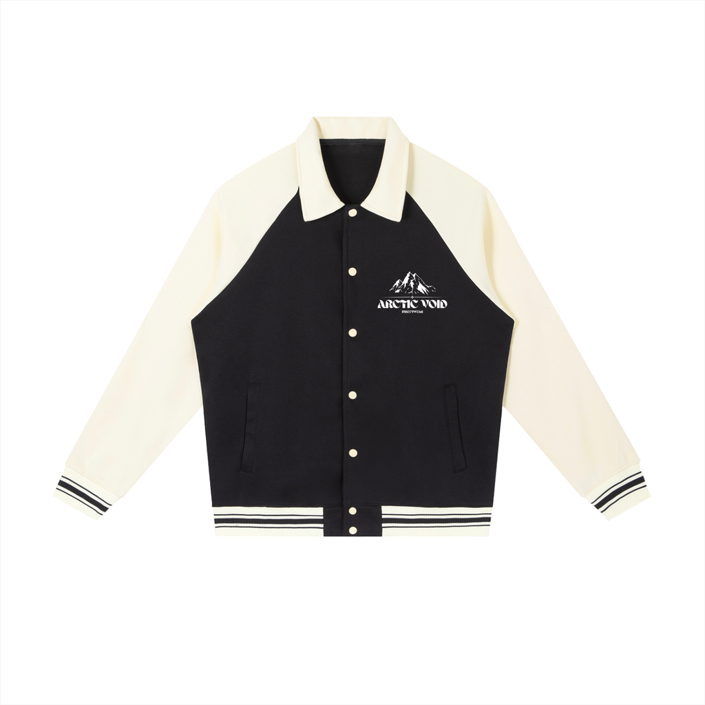 Contrast Raglan Sleeve Baseball Jacket