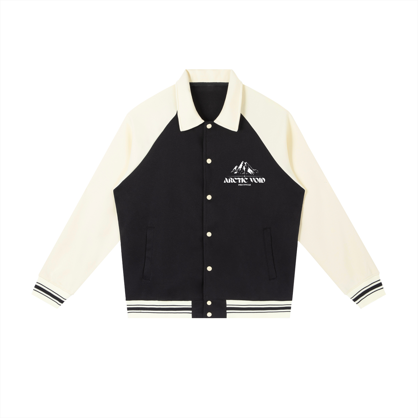 Contrast Raglan Sleeve Baseball Jacket