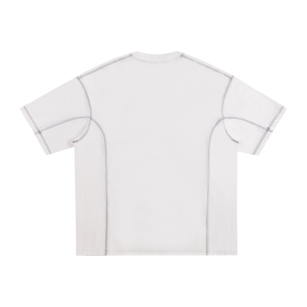 Streetwear Contrast-Stitched Cotton T-Shirt