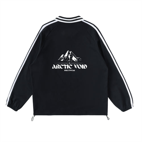Contrast Striped Lapel Collar Sweatshirt