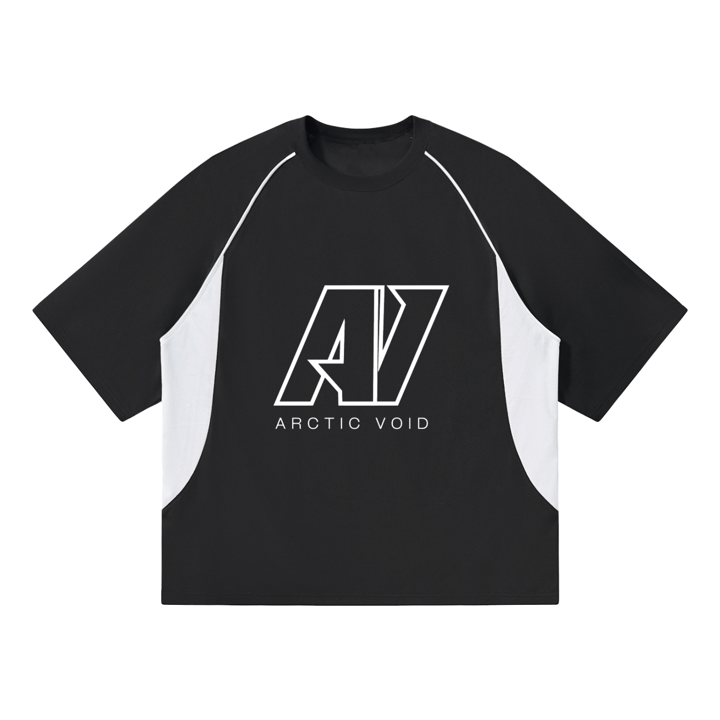 Contrast Piping Panel Raglan T-Shirt