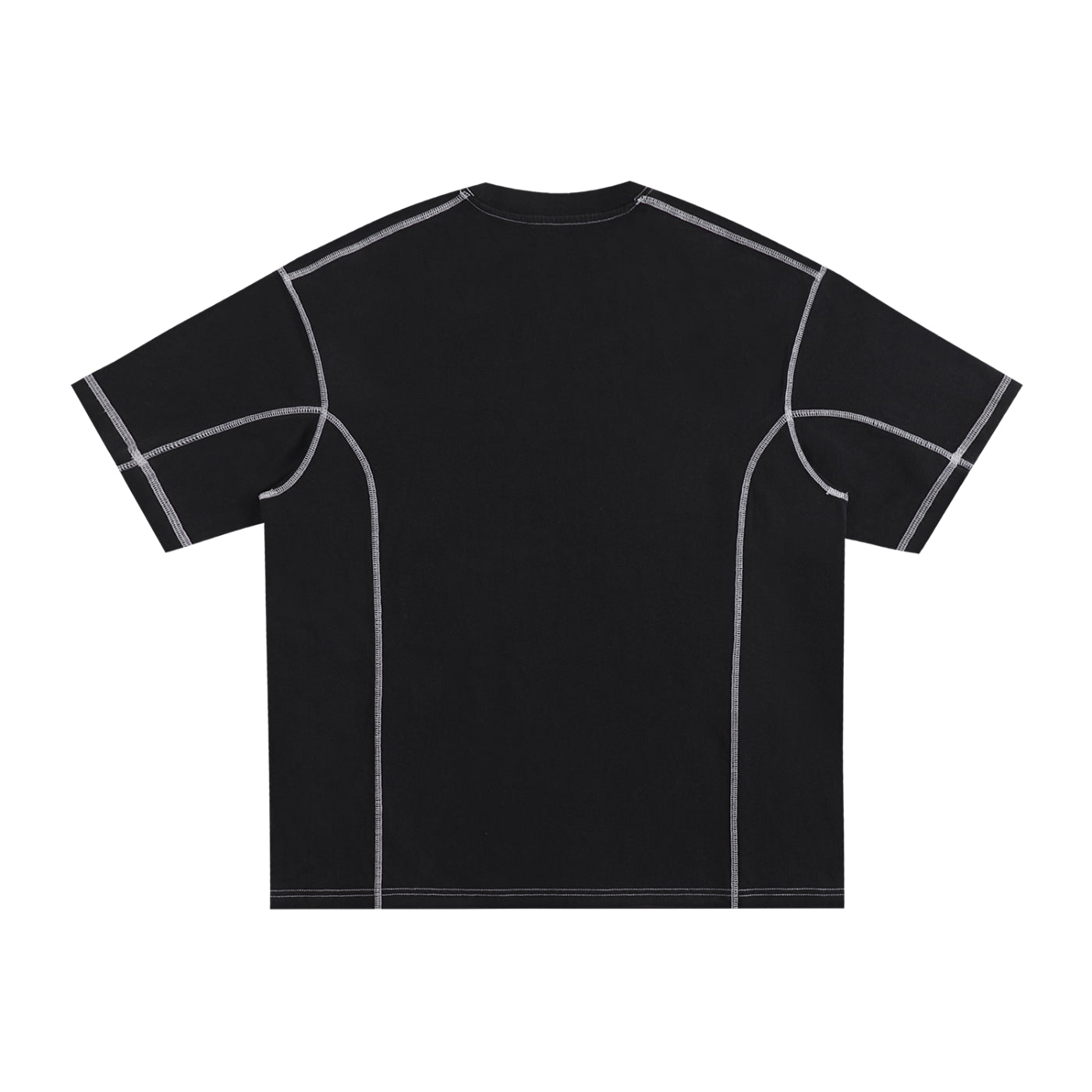 Streetwear Contrast-Stitched Cotton T-Shirt