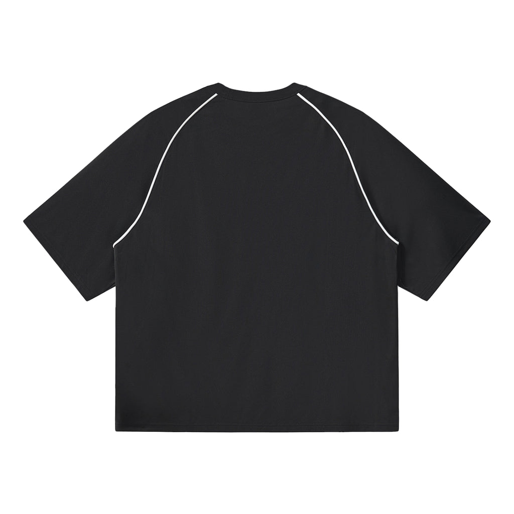Contrast Piping Panel Raglan T-Shirt