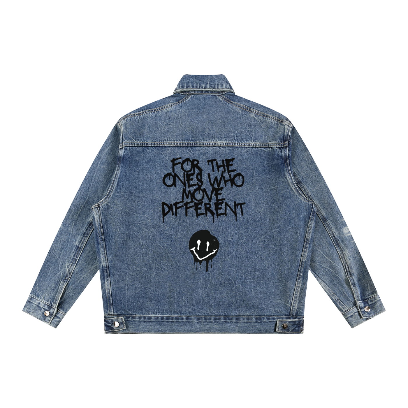 Vintage Wash Zip Up Denim Jacket