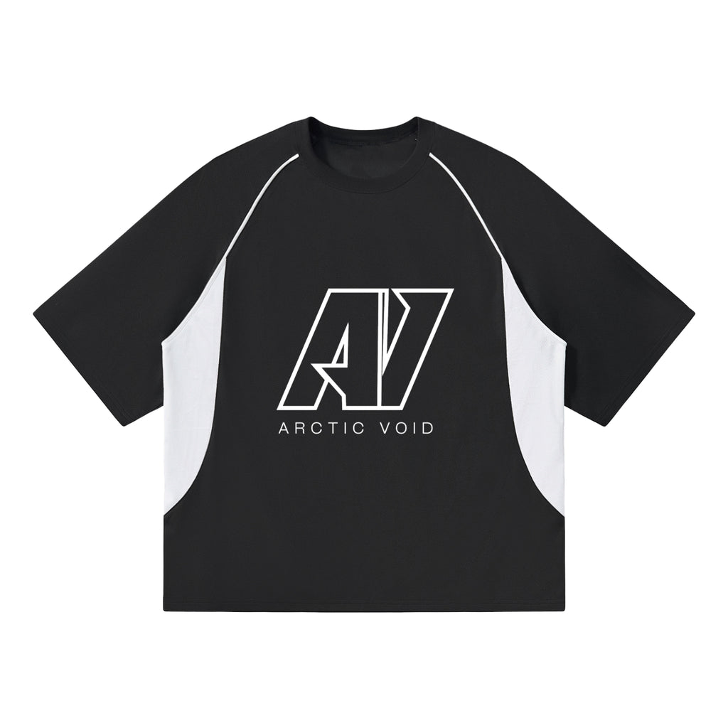 Contrast Piping Panel Raglan T-Shirt