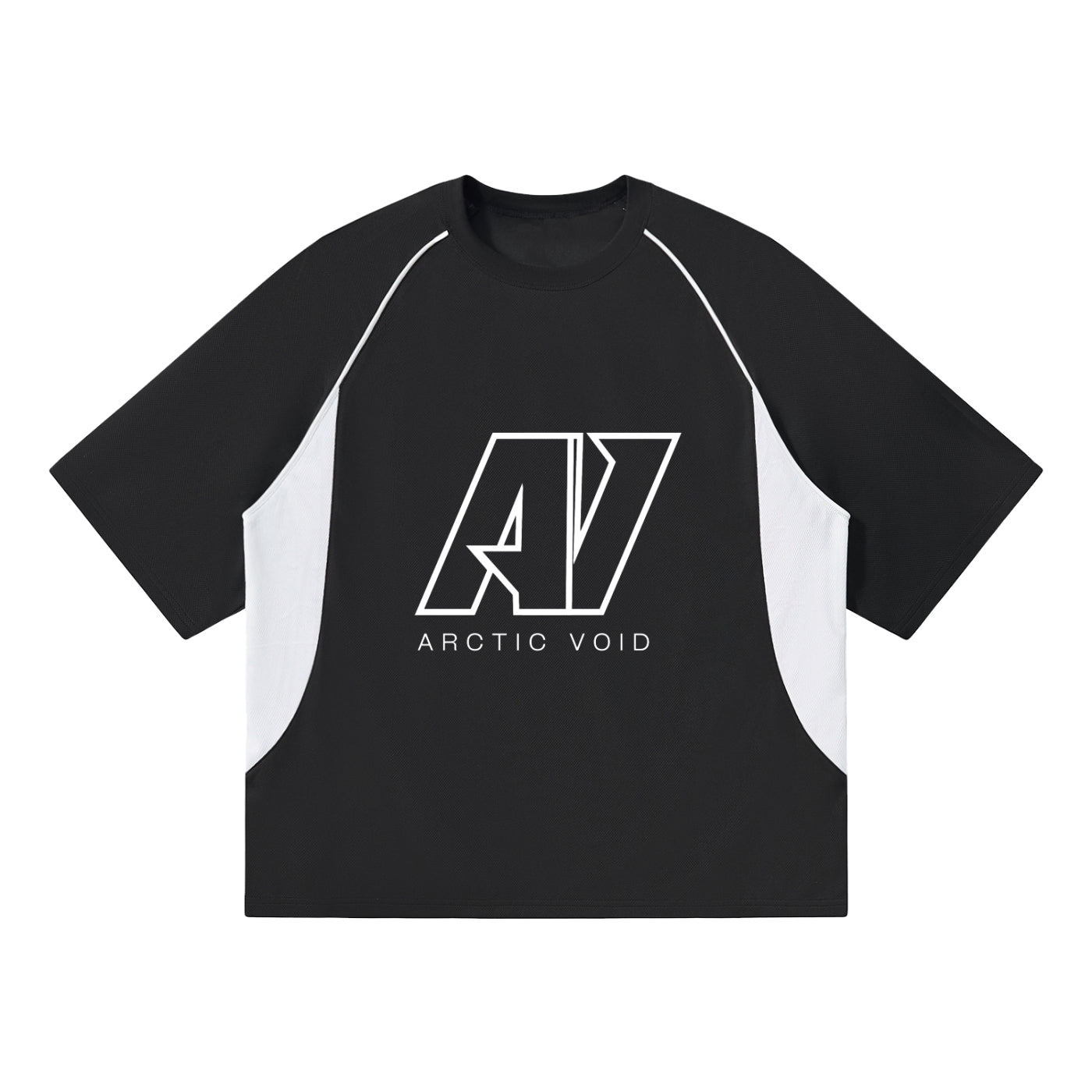 Contrast Piping Panel Raglan T-Shirt