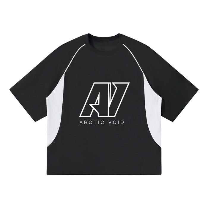 Contrast Piping Panel Raglan T-Shirt